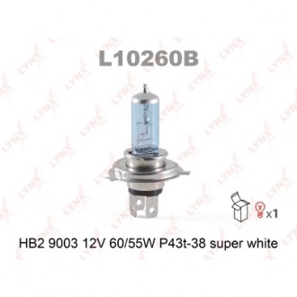 Лампа HB2 9003 12V 60/55W P43T-38 SUPER WHITE