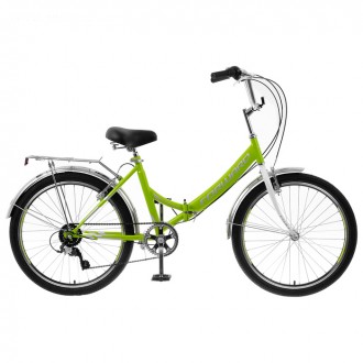 велосипед FORWARD VALENCIA 24 1.0 (24" 1 ск. рост 16" скл.) 2019-2020, зеленый/серый