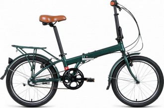 велосипед FORWARD ENIGMA 20 2.0 (20" 7 ск. рост 11" скл.) 2019-2020, зеленый/коричневый