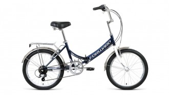 велосипед FORWARD ARSENAL 20 1.0 (20" 1 ск. рост 14" скл.) 2019-2020, темно-синий/серый