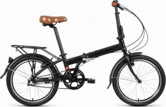 велосипед FORWARD ENIGMA 20 1.0 (20" 1 ск. рост 11" скл.) 2019-2020, черный/бежевый