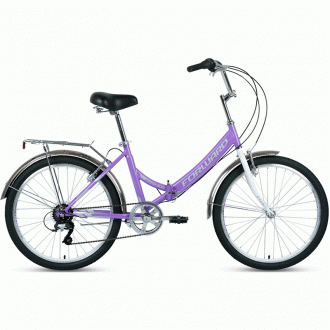 велосипед FORWARD VALENCIA 24 1.0 (24" 1 ск. рост 16" скл.) 2019-2020, фиолетовый/серый