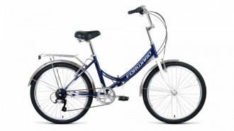 велосипед FORWARD VALENCIA 24 2.0 (24" 6 ск. рост 16" скл.) 2019-2020, темно-синий/серый