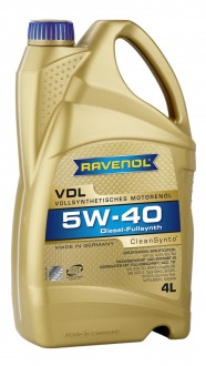 RAVENOL "VDL 5W-40", 4л Масло моторное синтетическое