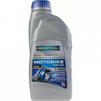RAVENOL Motobike 4-T Ester 10W-40 (1л) полусинтетическое моторное масло для 4Т мотоциклов																		
