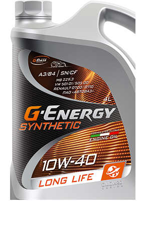 G-Energy Synthetic Long life 10w40 SN/CF  4 л (масло синтетическое)