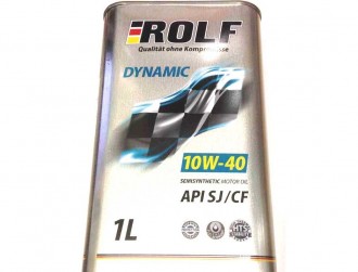 Масло моторное ROLF Dynamic SAE 10W40 API SJ/CF п/с 1л бесп.322235