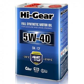 Hi-Gear 5W-40 SN/CF FULL SYNTHETIC MOTOR OIL (4л) Масло моторное синтетическое