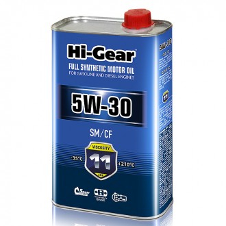 Hi-Gear 5W-30 SM/CF FULL SYNTHETIC MOTOR OIL (1л ) Масло моторное синтетическое