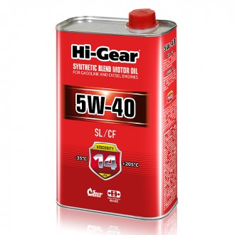 Hi-Gear 5W-40 SL/CF SYNTHETIC BLEND MOTOR OIL (1л) Масло моторное полусинтетическое