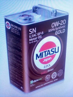 MITASU GOLD SN 0w20 синтетическое 4л