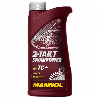 MANNOL  2-Тakt Snowpower  (1л.) Cинт.моторное масло  для снегоходов JASO FD; API TC+; ISO-L-EGD																														