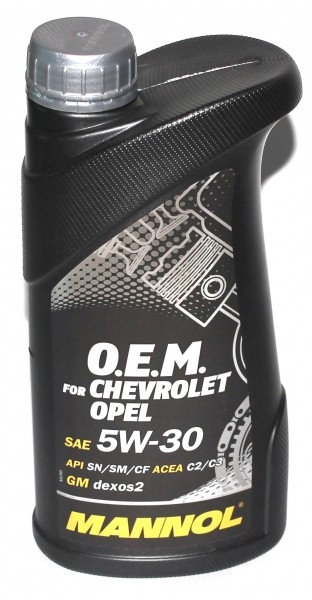 MANNOL 7701 O.E.M. for Chevrolet Opel SAE 5W-30 (1л.) Синт.моторное масло API SN/CF; ACEA C3; Dexos2