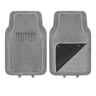 Коврик салона SKYWAY Cold-1 2пр. Полиуретановый со съемным ковролином Серый (п:71*45см)
