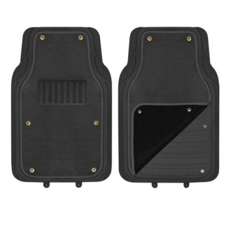 Коврик салона передний 2предм. SKYWAY Полиуретановый со съемным ковролином Черный (п:71*45см) S01701025
