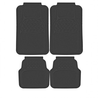 Коврик салона 4 предм. SKYWAY Полиуретановый с ковролин. вставками Черный (п: 73,5*50см, з: 48,5*48,5см) S01702011
