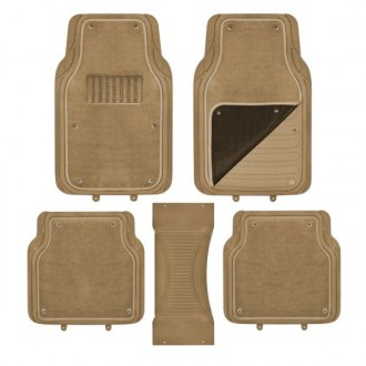 Коврик салона 5предм. SKYWAY Полиуретановый со съемным ковролином Бежевый (п:71*45см,з:45*46см) S01702061
