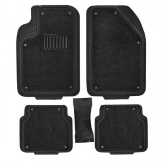 Коврик салона 5предм. SKYWAY Полиуретановый со съемным ковролином Черный (п:72.5*50см,с:60*26см,з:50*55см) S01702067

