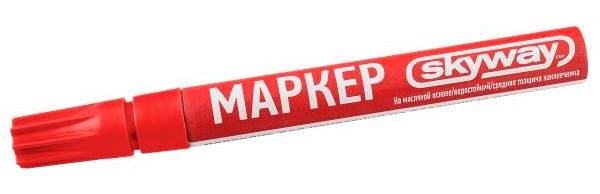 Маркер SKYWAY универсальный с наконечником из фетра, цвет красный S03501006, шт