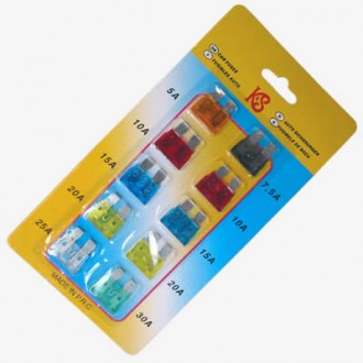 Предохранитель флажковый 10-30А на блистере, набор 10шт, шт