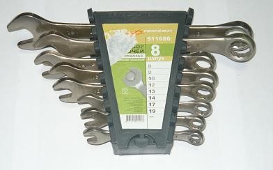 Набор ключей рожково-накидных 8предм. ДТ 8,9,10,12,13,14,17,19 пластик. холдер