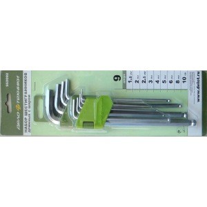 Набор ключей шестигранных с шаром 9 предм. ДТ длинные 1.5,2,2.5,3,4,5,6,8,10мм