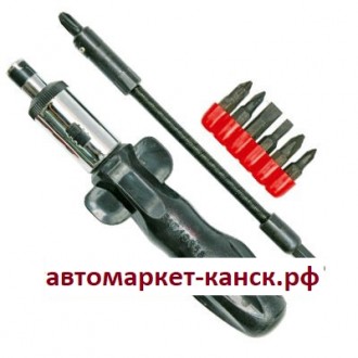 Отвертка гибкая с набором бит 7пр. 12/48, шт