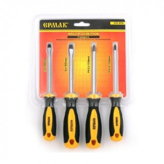 Набор отверток 4 предм. 100мм ЕРМАК PH1,PH2, SL5,SL6