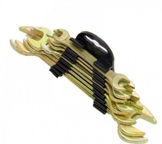 Набор ключей рожковых 8предм. ЕРМАК пластик желтый цинк 8x10 - 19x22 мм