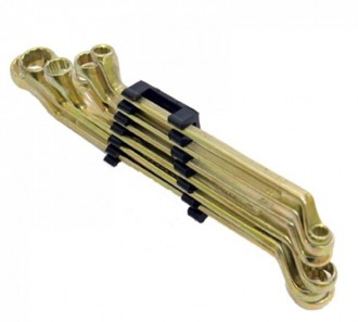 Набор ключей накидных 6предм. ЕРМАК пластик желтый цинк 8x10 - 17x19 мм