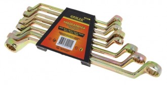 Набор ключей накидных 8предм. ЕРМАК пластик желтый цинк 8x10 - 19x22 мм