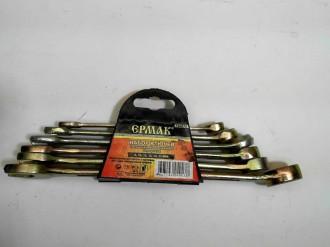 Набор ключей рожково-накидных 6предм. ЕРМАК желтый цинк 8 - 17 мм