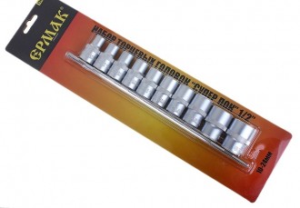 Набор головок торцевых 10предм. ЕРМАК Супер лок 1/2" 10-11-12-13-14-15-17-19-22-24мм