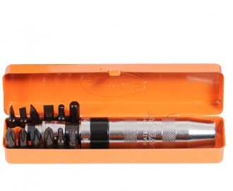 Отвертка ударная 12предметов АвтоДело Professional с набором бит металлический кейс, шт