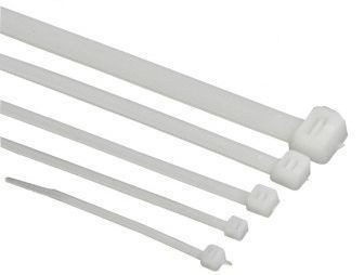 Хомуты-стяжки 250х5.0 мм REXANT кабельные нейлон (пластик) Белые min100шт, шт