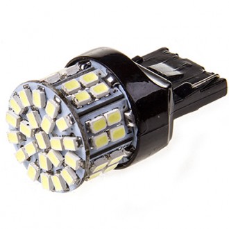 Автолампа диод T20(W21W) 12V 50SMD диодов, 2-конт, б/цоколя, белая  Габариты, стопы (1206)
