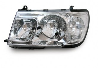 Фара TOYOTA LAND CRUISER 100 98-05 цельная хрусталь LH+RH комплект