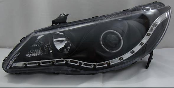 Фара HONDA CIVIC 05-11 4D черн. линзы диоды тюнинг комплект R+L