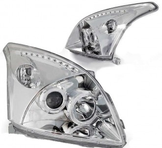 Фара TOYOTA LAND CRUISER PRADO 02-09 хром линза диодный тюнинг комплект R+L