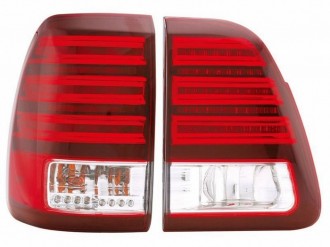 Фонарь задний+вставка TOYOTA LAND CRUISER 98-07 хром комплект R+L как LEXUS 05-