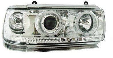 Фара TOYOTA LAND CRUISER 90-98 цельная хром линза тюнинг комплект R+L