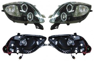 Фара TOYOTA VITZ /YARIS 05-08 черный линзы тюнинг комплект R+L