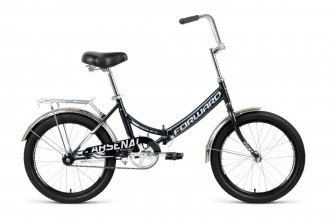 велосипед FORWARD ARSENAL 20 1.0 (20" 1 ск. рост 14" скл.) 2019-2020, черный/серый